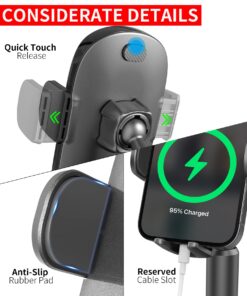 APPS2Car Solid Cup Holder Phone Mount for Car Truck with Quick Extension Long Arm Fast Swivel Adjustable Height 360 Rotatable Low Profile Universal Mobile Mount Compatible with All Cell Phone iPhone Black 23 71DjvYvyzIL