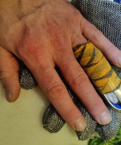 Schwer ANSI A9 Cut Resistant Glove, Stainless Steel Mesh Metal Glove, Food Grade for Kitchen Cooking, Butcher Meat Cutting, Oyster Shucking, Mandoline, Fishing(L, 1 PCS) Large (Pack of 1) 1.0 Steel Wire 27 71Dk437GeBL