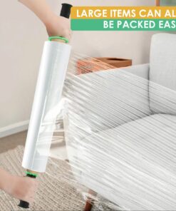 Stretch Film/Wrap with Handles, CreGear 15 Inch x 1000 Feet Shrink Wrap 2 Pack, Industrial Strength Plastic Wrap Roll, Heavy Duty Shrink Film Rolls for Moving Packing Storage Pallet, 60 Gauge, Clear Clear-15*1000*60-2pack 30 71DkRZ5kqVL 1