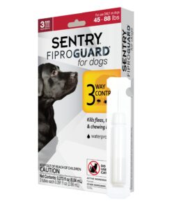 SENTRY PET CARE Fiproguard for Dogs, Flea and Tick Prevention for Dogs (45-88 Pounds), Includes 3 Month Supply of Topical Flea Treatments 45 to 88-Pound 3-Month 7 71DljJ452iL