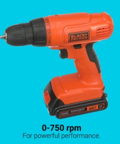 BLACK+DECKER 20V MAX* POWERCONNECT Cordless Drill Kit + 100 pc. Kit (BDC120VA100), Orange Drill Project Kit 24 71Dlwm5lNWL