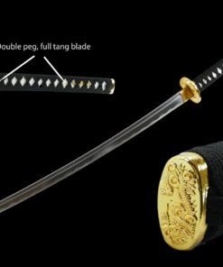 Makoto Hand Forged Sharp Samurai Sword - Crystal Golden Dragon on Saya 16 71DmWPgSLSL