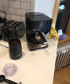 EspressoWorks 19-Bar Espresso, Latte and Cappuccino Maker 10-Piece Set - Brew Cappuccino and Latte with One Button - Espresso Machine with Milk Steamer 1250W - Coffee Gifts (Black) Black 46 71DmYs BZcL