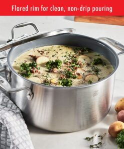 ZWILLING Spirit 3-ply 10-pc Stainless Steel Ceramic Nonstick Pots and Pans Set, Dutch Oven, Fry Pan 10-pc Ceramic 20 71Dn8YtDMbL