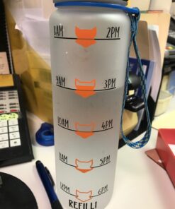 LEADO 32oz 1Liter Motivational Tracking Water Bottle with Times to Drink - for Fox Sake Drink Your Effing Water - Funny Birthday, Christmas Gifts for Women, Best Friend, Mom, Sister, Coworker Blue / White 42 71DnCh292qL