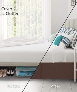 Nestl Dark Brown Bed Skirt Queen Size - Queen Bed Skirt 14 Inch Drop - Brushed Microfiber Bed Skirts - Hotel Quality Pleated Bed Skirt - Shrinkage & Fade Resistant 19 71DnJncAZXL