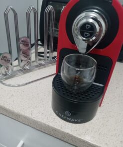 ChefWave Espresso Machine and Coffee Maker (Red) - Compatible with Nespresso Original Capsules, Programmable, One-Touch, Italian, 20 Bar High Pressure Pump Bundle with Pod Holder and Glasses Red 27 71Do0dMSmTL