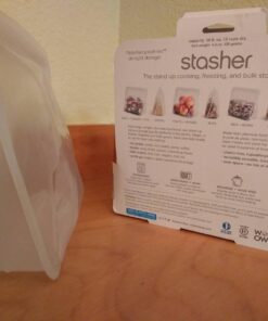 Stasher Reusable Silicone Storage Bag, Food Storage Container, Microwave and Dishwasher Safe, Leak-free, Sandwich, Clear Single 48 71DpCymVRGL