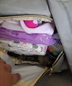 VS VOGSHOW Diaper Bag Backpack, Multifunction Stylish Travel Baby Bag Backpack with Crossbody Strap, Maternity Nappy Bag Gray 102 71DpW5t9tVL