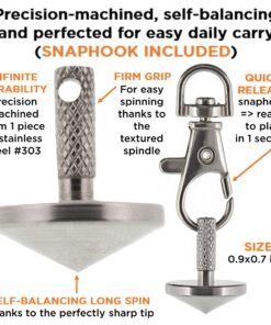 Keychain Metal Spinning Top + Snaphook for Daily Carry. Spins Forever (up to 6:01 Min). Self-Balancing Spinning Top Toy. Unique Gift for Men/Women - Adults, Teens, Kids. EDC Spin Top Gyroscope Tops 22 71DqAOluY5L