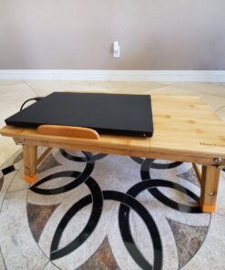 Laptop Desk Nnewvante Adjustable Bed Desk Table Bamboo with USB Fan Foldable Bed Tray w' Drawer 21.6" with Fan 63 71DqCXn4xaL