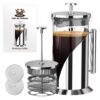The Original Glass French Press Coffee Maker - Versatile Coffee Press, Tea Press w/ 4 Level Filtration, BPA Free French Press Stainless Steel Coffee Maker by Cafe Du Chateau (34oz) 8 71DqOlm4sWL