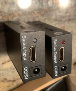 HDMI Extender, 1080P HDMI Transmitter and Receiver Up to 60 Meters(196ft), HDMI Ethernet Sender Repeater Over Singal RJ45 Cat5e/Cat6/Cat7 Ethernet LAN Cable, HDMI to RJ45 and RJ45 to HDMI Transmitter 42 71DqfxAAs4L