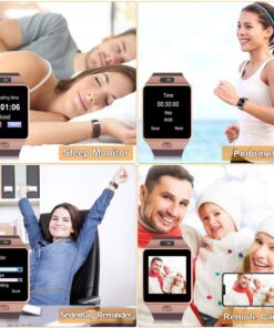 Padgene Bluetooth Smartwatch,Touchscreen Wrist Smart Phone Watch Sports Fitness Tracker with SIM SD Card Slot Camera Pedometer Compatible with Android Smartphone for Kids Men Women Gold 24 71Ds1uB54cL