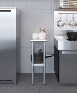 AmGood Stainless Steel Work Table with Undershelf | Food Prep NSF | Utility Work Station | (12" Length X 24" Width) 12" Length X 24" Width 16 71Ds6guLeL