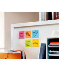 Post-it Super Sticky Notes, 3x3 in, 15 Pads, 2x the Sticking Power, Energy Boost, Bright Colors (Orange, Pink, Blue, Green), Recyclable (654-24SSAU-CP) 19 71Ds7HgtuLL