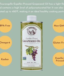 La Tourangelle, Expeller-Pressed Grapeseed Oil, High Heat Neutral Cooking Oil, Cast Iron Seasoning, Also Great for Skin, Hair, and DIY Beauty Recipes, 16.9 fl oz 25 71DsgvLG56L 1
