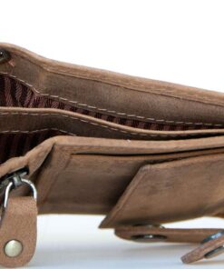 Men's Natural Genuine Leather Wallet with Metal Chain with Shark 10 71Dt3FvWdkL