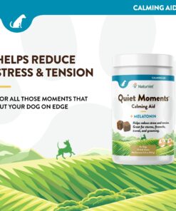NaturVet Quiet Moments Calming Aid Dog Supplement – Helps Promote Relaxation, Reduce Stress, Storm Anxiety, Motion Sickness for Dogs – Tasty Pet Soft Chews with Melatonin – 70 Ct. Dog - Quiet Moments Melatonin 70 Soft Chews 21 71DtYKMpHFL