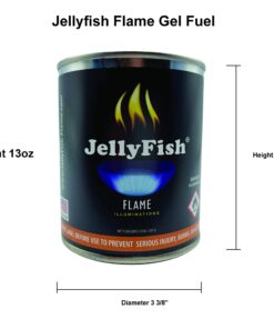 Alternative view of Real JELLYFISH Flame, 12 Cans (13 oz) Fireplace Gel Fuel Made in USA