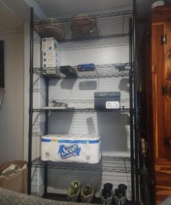 Amazon Basics 5-Shelf Adjustable, Heavy Duty Storage Shelving Unit (350 lbs loading capacity per shelf), Steel Organizer Wire Rack, Black, 36" L x 14" W x 72" H No Wheels 49 71DuTUwd90L