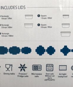 GlassLock 18 Piece Oven Safe Assortment Set, Blue 12 71DudZe23UL