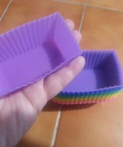 Pantry Elements Rectangular Silicone Cupcake Liners for Baking 12-Pack Reusable Non-Stick BPA Free Muffin Liners Baking Cups Molds for Baking, Bento Box Accessories, Moldes de Silicona Para Reposteria Rectangular 12-Pack Vibrant Rainbow Collection 34 71DuskhsZIL 1