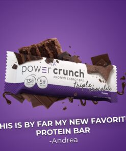 Power Crunch Protein Wafer Bars, High Protein Snacks with Delicious Taste, Triple Chocolate, 1.4 Ounce (12 Count) 12 Count (Pack of 1) 25 71Dv605JtXL