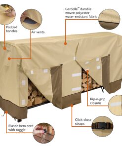 Classic Accessories Veranda Water-Resistant 8 Foot Log Rack Cover, Patio Furniture Covers 96"L x 24"W x 42"H 34 71Dvd8kA72S