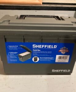 Sheffield 12626 Field Box, Plastic Ammo Can for Pistol, Rifle, and Shotgun Ammo, Water Resistant Storage Box w/ 3 Locking Options, Olive Drab Green Cans, Made in The U.S.A. 34 71DvdwfRKL