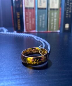 LUREME Engraved Gold Plated Stainless Steel Ring Pendant Chain Necklace A1000001 50 71Dw5LlWgL