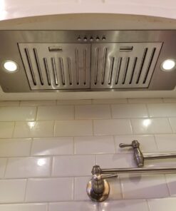 KOBE INX2730SQB-700-2 Brillia 30-inch Built-in/ Insert Range Hood, 3-Speed, 550 CFM, LED Lights, Baffle Filters, Stainless Steel 41 71Dx31EabL