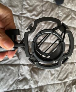 Eastshining Upgraded Adjustable Microphone Suspension Boom Scissor Arm Stand with Shock Mount Mic Clip Holder 3/8'' to 5/8'' Screw Adapter -for Blue Yeti, Snowball & Other Microphones stand with adapter 36 71DxCPIU0dL