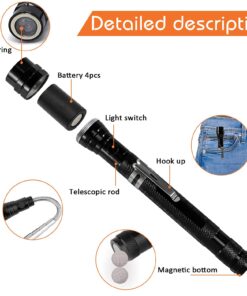 KUCHEY Magnetic Flashlight Pickup Tool Dad Gifts Stocking Stuffers for Men Cool Magnet Telescoping Gadgets with LED Gifts for Mens Husband Him Birthday Christmas Gifts Black 15 71DxgPnO1OS