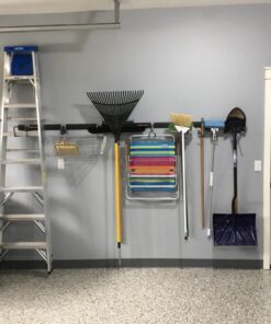 Rubbermaid FastTrack Wall Mounted Storage and Organization System Rail for Home and Garage, Horizontal 48", Holds up to 1,750 pounds, Black, Perfect for Yard Tools/Sports Equipment/Ladders 48" Rail 58 71DxqqRzqYL