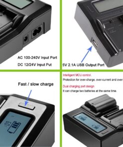 SR SUN ROOM EN-EL15 EN-EL15A Dual LCD Battery Charger for Nikon DSLR D810, D750, D7200, D7100, D7000, D800E, D800, D610, D600, Nikon 1 V1 Digital Cameras … ENEL15 LCD CHARGER 12 71DyN4AbqxL