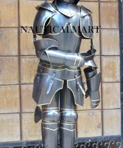 NauticalMart Medieval Gothic Knight Suit of Armor 17th Century Combat Full Body Armour Suit Black Antique