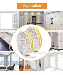 Keliiyo Door Weather Stripping, Window Seal Strip for Doors and Windows - Self-Adhesive Foam Weather Strip | Soundproof Seal Strip Insulation Epdm D Type 66ft(20m) 2 Pack (White) #01White 26 71DylrwwwL