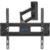 Pipishell Full Motion TV Wall Mount for 26-60 Inch Flat Curved TVs, Heavy Duty Single Articulating Arms TV Bracket Up to VESA 400x400mm and 77lbs, Support Swivel, Tilt, Level Adjustment