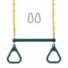 Jungle Gym Kingdom Swing Sets for Backyard, Monkey Bars & Swingset Accessories - Set Includes 18" Trapeze Swing Bar & 48" Heavy Duty Chain with Locking Carabiners - Outdoor Play Equipment (Green) Green 22 71DzMy2NbKL