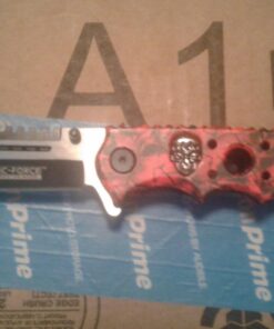 Tac Force Assisted Opening Rescue Glass Breaker Bright Red Skull Design Hunting Camping Tatical Pocket Knife 33 71DzVF0A L