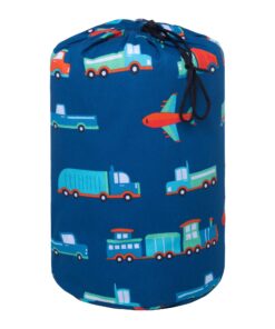 Wildkin Kids Sleeping Bags for Boys & Girls, Measures 57 x 30 x 1.5 Inches, Cotton Blend Materials Sleeping Bag for Kids, Ideal Size for Parties, Camping & Overnight Travel (Transportation),Blue Blue 11 71E NoDZa6L