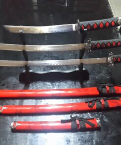 Master Cutlery 3 Piece Marble Red Katana Sword Set 30 71E hNRsSVL
