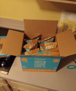 Quest Nutrition Cheddar & Sour Cream Protein Chips, Low Carb, Gluten Free, Potato Free, Baked, Pack of 8 1.7 Ounce (Pack of 8) 30 71E iZsPV1L