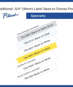 Brother Genuine P-Touch TZE-241 Tape, 3/4" (0.70") Standard Laminated P-Touch Tape, Black on White, Perfect for Indoor or Outdoor Use, Water Resistant, 26.2 Feet (8M), Single-Pack Regular 11 71E0kXY0s L