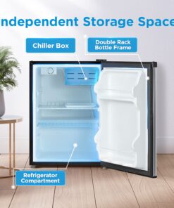 Midea WHS-87LSS1 Refrigerator, 2.4 Cubic Feet, Stainless Steel 12 71E1 H2RAlL