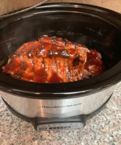 Hamilton Beach Programmable Slow Cooker with Flexible Easy Programming, 5 Cooking Times, Dishwasher-Safe Crock, Lid, 7 Quart, Silver 43 71E114gUpjL