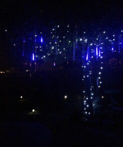 OMGAI LED Meteor Shower Rain Lights - Waterproof Drop Icicle Snow Falling Raindrop 30cm 8 Tubes Cascading Lights for Wedding Xmas Home Décor, Blue 21 71E1HTfFzBL