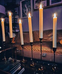 GenSwin Flameless Ivory Taper Candles Flickering with 10-Key Remote, Battery Operated Led Warm 3D Wick Light Window Candles Real Wax Pack of 6, Christmas Home Wedding Decor(0.78 X 9.64 Inch) A-6 Ivory 27 71E1JzbBnL