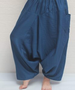 Alternative view of ChiangmaiThaiShop 100% Cotton Baggy Boho Aladin Yoga Harem Pants Medium Bl